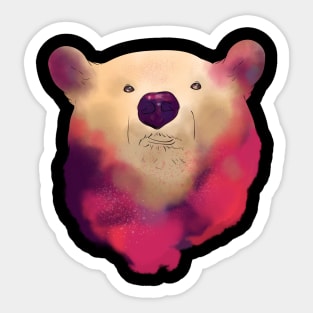 Cute Galactic Polar Bear Space Exploration Sticker